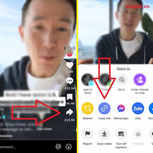 Vá para o aplicativo Tiktok (Douyin) e copie o link do vídeo